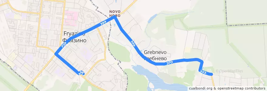 Mapa del recorrido Автобус 43: Фрязино (автостанция) — Новая Слобода de la línea  en городской округ Щёлково.