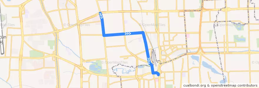 Mapa del recorrido Bus 651: 柳林村 => 西直门 de la línea  en 海淀区.