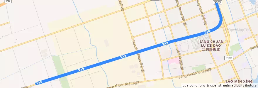 Mapa del recorrido Metro 5号线: 闵行开发区 → 东川路 de la línea  en Distretto di Minhang.
