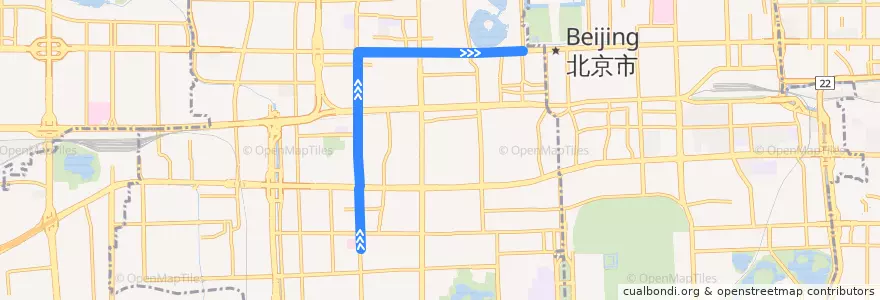 Mapa del recorrido Bus 10: 南菜园 => 北京站东 de la línea  en 西城区.