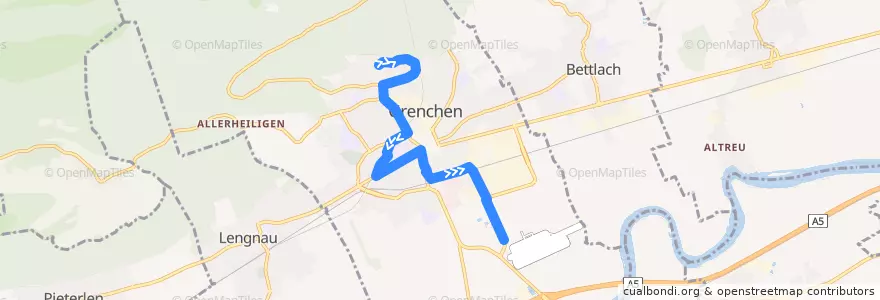 Mapa del recorrido Bus 23: Fichtenweg => Flughafen de la línea  en Grenchen.