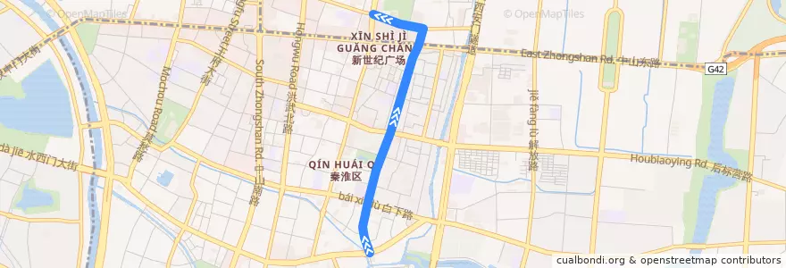 Mapa del recorrido 南京公交95路 de la línea  en 南京市.