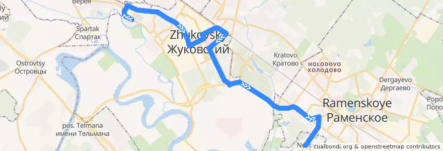 Mapa del recorrido Автобус 34: ул. Лацкова - Новое село de la línea  en Раменский городской округ.