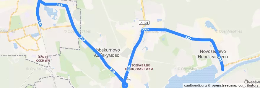 Mapa del recorrido Автобус 36: Лобня - Новосельцево de la línea  en городской округ Мытищи.