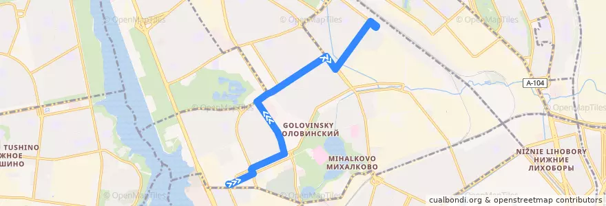 Mapa del recorrido Автобус №698: метро "Водный Стадион" - платформа Моссельмаш de la línea  en Головинский район.