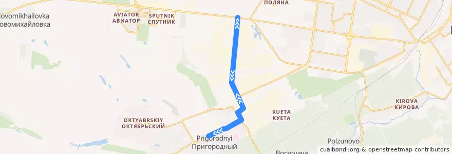 Mapa del recorrido Маршрут №68: КП ГАИ - санаторий Энергетик de la línea  en バルナウル管区.
