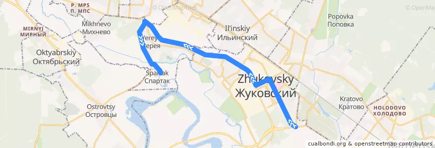 Mapa del recorrido Автобус 32: пл. Громова - фабрика "Спартак" de la línea  en Раменский городской округ.