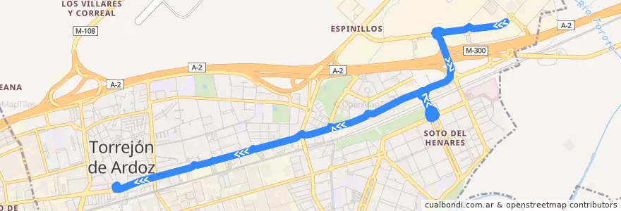 Mapa del recorrido Bus L6: Pol. Ind. Casablanca → Plaza de España de la línea  en Torrejón de Ardoz.