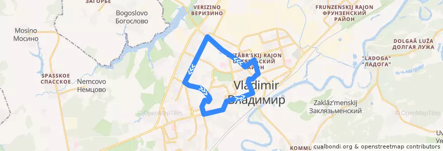 Mapa del recorrido Автобус №5а: Кольцевой (внешнее кольцо) de la línea  en городской округ Владимир.