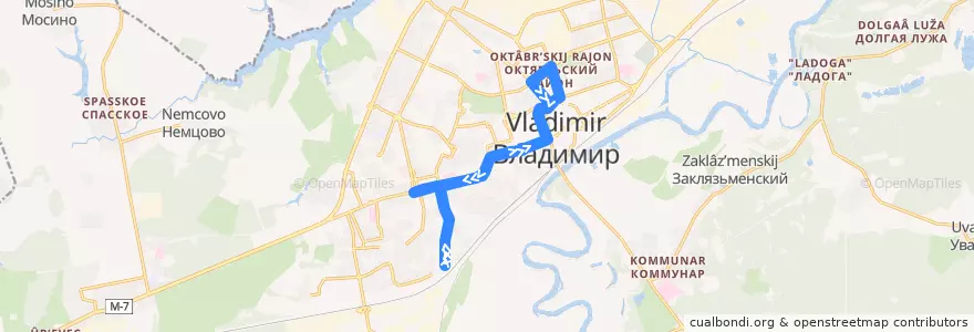 Mapa del recorrido Автобус №6c: Левино Поле -> Левино Поле de la línea  en городской округ Владимир.