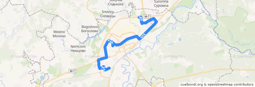Mapa del recorrido Автобус №23: улица Куйбышева => микрорайон 8-ЮЗ de la línea  en городской округ Владимир.