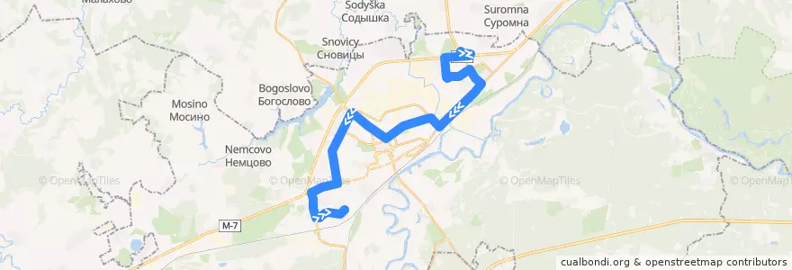 Mapa del recorrido Автобус №24: Гипермаркет "Глобус" => микрорайон 8-ЮЗ de la línea  en городской округ Владимир.