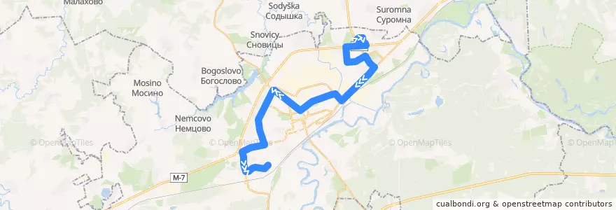Mapa del recorrido Автобус №24: микрорайон 8-ЮЗ => гипермаркет "Глобус" de la línea  en городской округ Владимир.