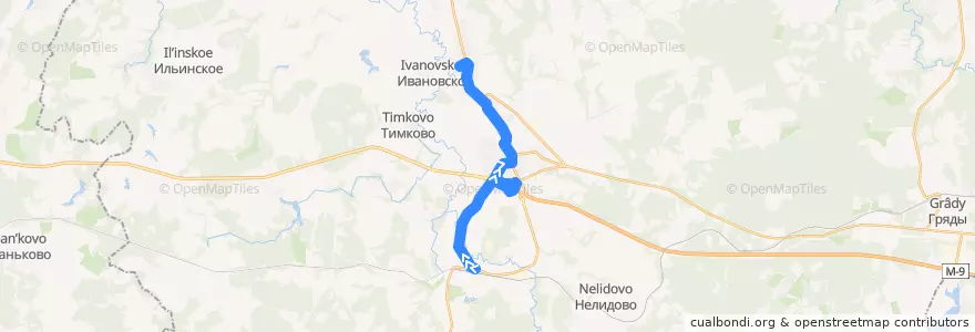 Mapa del recorrido Автобус 5: Вокзал - Фабрика de la línea  en Wolokolamsker Rajon.