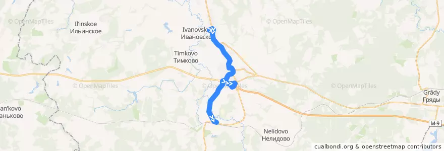 Mapa del recorrido Автобус 5: Фабрика - Вокзал de la línea  en Волоколамский городской округ.