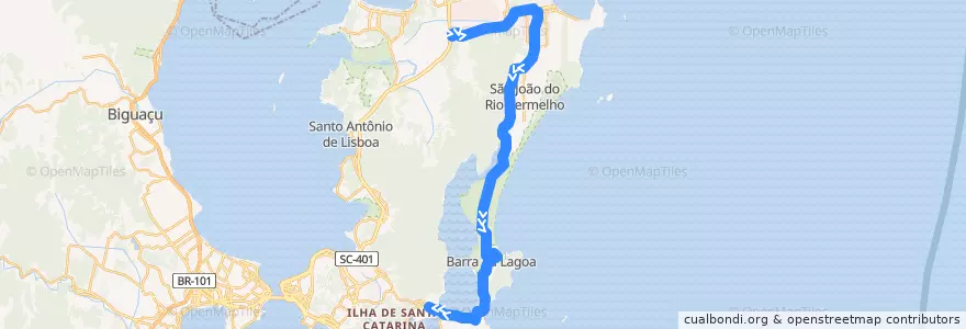 Mapa del recorrido Ônibus 840: TICAN/TILAG, TICAN => TILAG de la línea  en Florianópolis.
