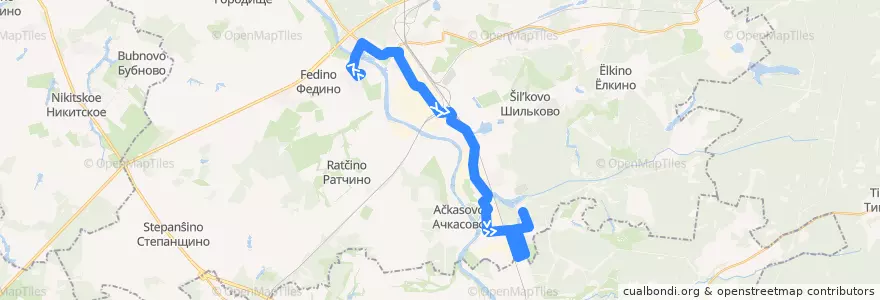 Mapa del recorrido Автобус №4: улица Кагана - посёлок Строителей de la línea  en городской округ Воскресенск.