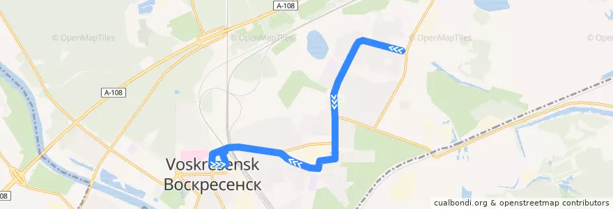 Mapa del recorrido Автобус №15: площадь Горняков - Автовокзал de la línea  en городской округ Воскресенск.