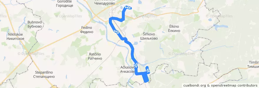 Mapa del recorrido Автобус №16: площадь Горняков - посёлок Строителей de la línea  en городской округ Воскресенск.