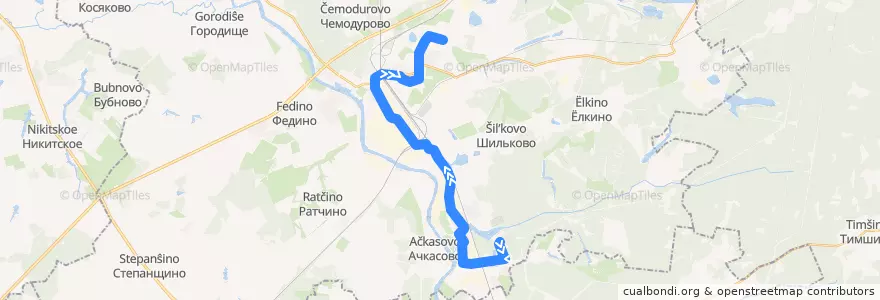 Mapa del recorrido Автобус №16: посёлок Строителей - площадь Горняков de la línea  en городской округ Воскресенск.