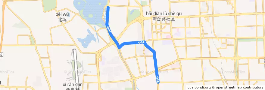 Mapa del recorrido Bus 74: 柳村 => 颐和园新建宫门 de la línea  en 海淀区.