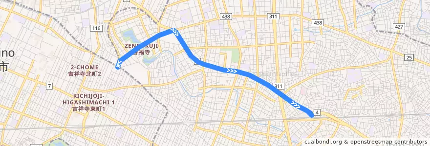 Mapa del recorrido 荻窪線 de la línea  en 杉並区.