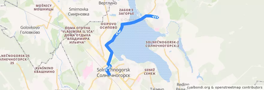 Mapa del recorrido Автобус №25: Тимоново - Солнечногорск de la línea  en городской округ Солнечногорск.
