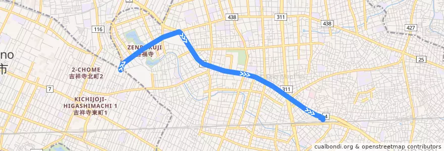 Mapa del recorrido 荻窪線 de la línea  en Suginami.