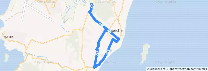 Mapa del recorrido Ônibus 463: Castanheiras via Eucaliptos, Volta de la línea  en Florianópolis.