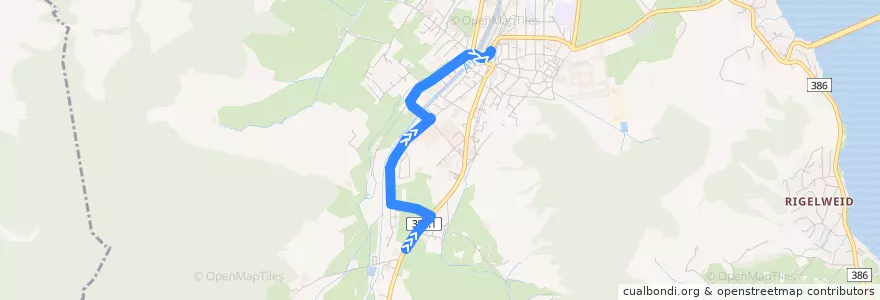 Mapa del recorrido Bus 561: Einsiedeln, Rüti-Säge => Einsiedeln, Bahnhof de la línea  en Einsiedeln.