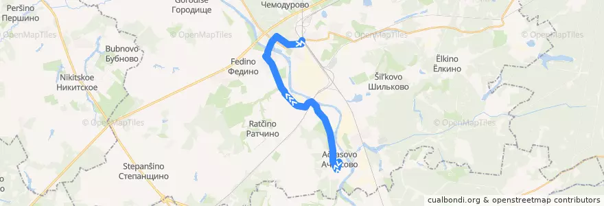 Mapa del recorrido Автобус №26: Ачкасово - Воскресенск de la línea  en городской округ Воскресенск.