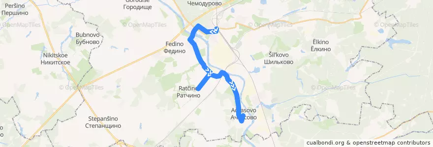 Mapa del recorrido Автобус №26: Воскресенск - Ачкасово de la línea  en городской округ Воскресенск.