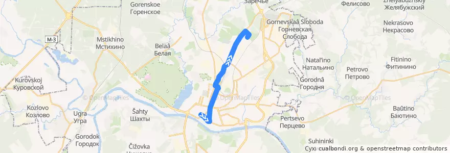 Mapa del recorrido Автобус №61: Площадь Старый Торг -> Швейная Фабрика -> Ольговская улица de la línea  en городской округ Калуга.