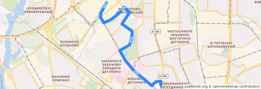 Mapa del recorrido Автобус №672: Коровино - метро "Селигерская" de la línea  en Северный административный округ.