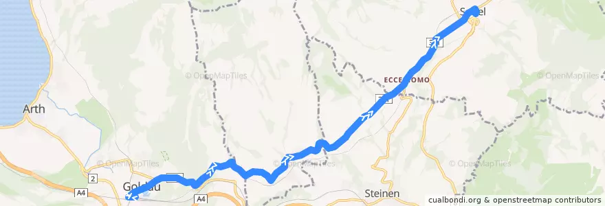 Mapa del recorrido Bus 23: Arth-Goldau, Bahnhof => Sattel, Krone de la línea  en Schwyz.