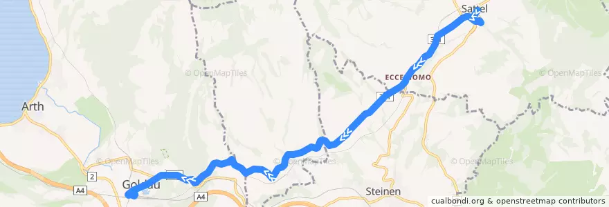 Mapa del recorrido Bus 23: Sattel, Krone => Arth-Goldau, Bahnhof de la línea  en Schwyz.