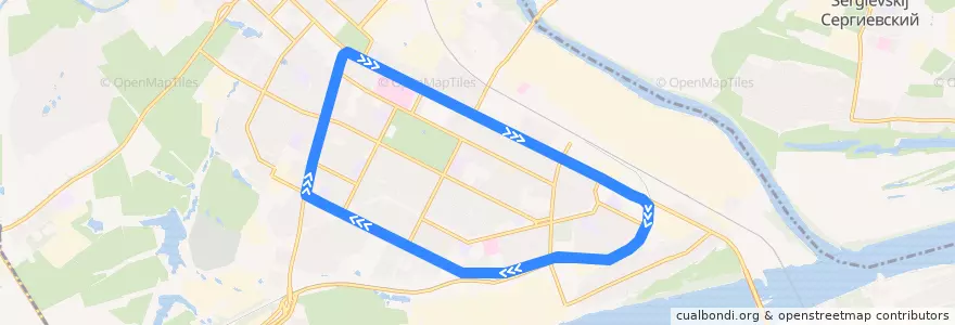 Mapa del recorrido Трамвай №6: городское кольцо внутренее de la línea  en Коломенский городской округ.
