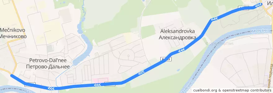 Mapa del recorrido Автобус №549: Станция метро "Тушинская" - 62 горбольница de la línea  en городской округ Красногорск.