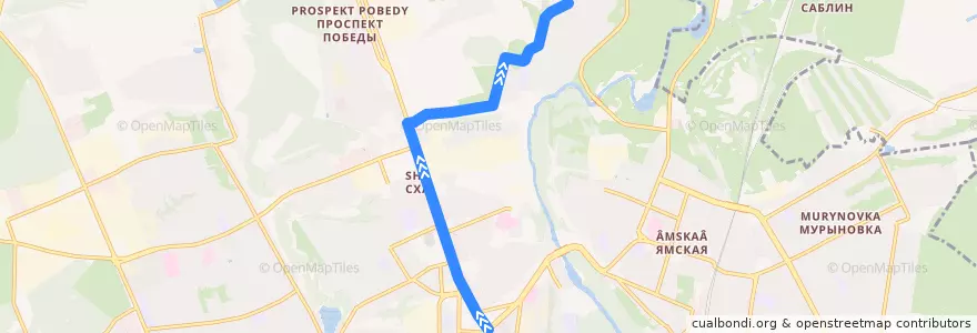 Mapa del recorrido Маршрут автобуса №4: "Площадь Перекальского - Светлая улица" de la línea  en городской округ Курск.
