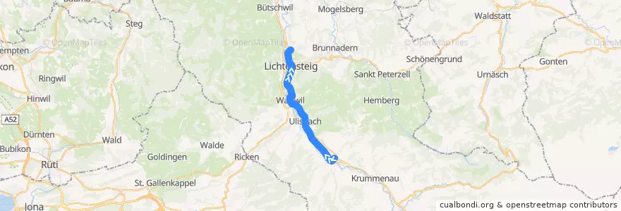 Mapa del recorrido Bus 770: Ebnat, Wier => Lichtensteig, Steigrüti de la línea  en Wahlkreis Toggenburg.