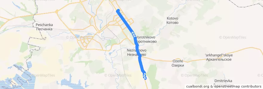 Mapa del recorrido Старый Оскол Трамвай №2: БСИ - Проспект Металлургов de la línea  en Старооскольский городской округ.