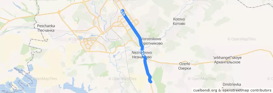 Mapa del recorrido Старый Оскол Трамвай №2: Проспект Металлургов - БСИ de la línea  en Старооскольский городской округ.