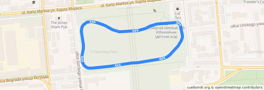 Mapa del recorrido Красноярская детская железная дорога de la línea  en городской округ Красноярск.