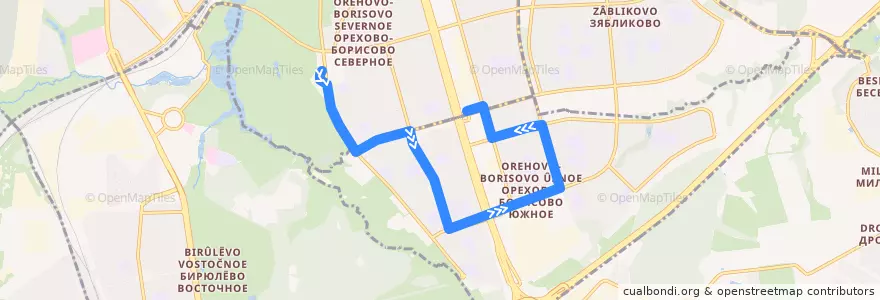 Mapa del recorrido Автобус №274: Метро "Орехово" - Метро "Домодедовская" de la línea  en Южный административный округ.