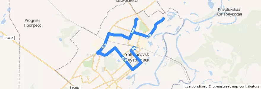 Mapa del recorrido Автобус №3: Вокзал - Томилово de la línea  en городской округ Ялуторовск.