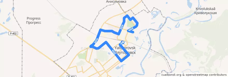 Mapa del recorrido Автобус №3К: Вокзал - Стадион "Старт" de la línea  en городской округ Ялуторовск.