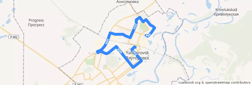 Mapa del recorrido Автобус №3К: Стадион "Старт" - Вокзал de la línea  en городской округ Ялуторовск.