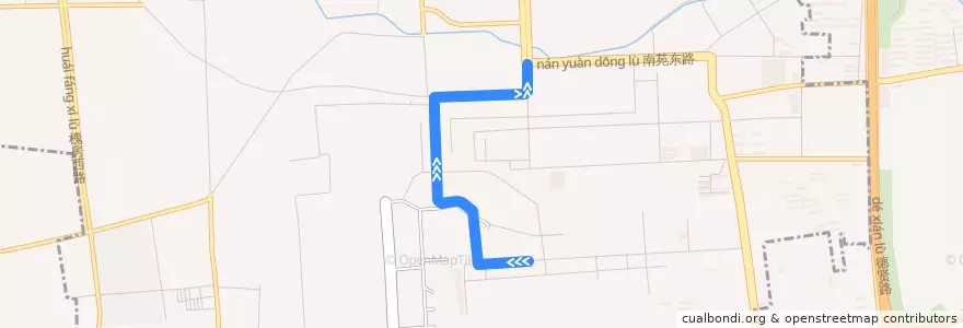 Mapa del recorrido Bus 501: 南苑机场 => 草桥 de la línea  en Район Фэнтай.