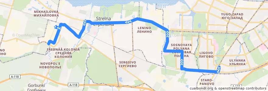 Mapa del recorrido Автобус № 163: ж/д станция Лигово => БСХ, Бытовые приборы de la línea  en サンクト ペテルブルク.