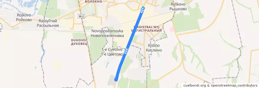 Mapa del recorrido Маршрут автобуса №36: "Льговский поворот - Южное кладбище" de la línea  en Курский район.